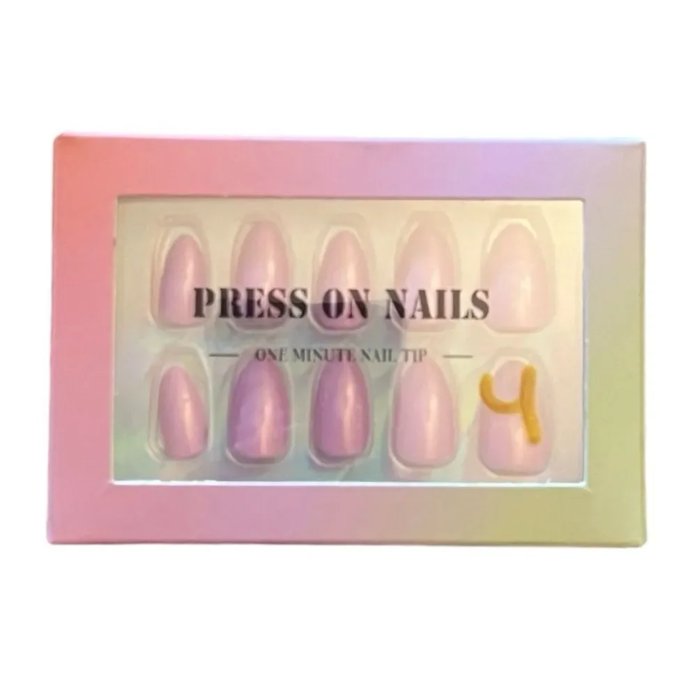 🤯5/$25🤯 Press On Nails Lavender Medium Length Almond Shape NWT